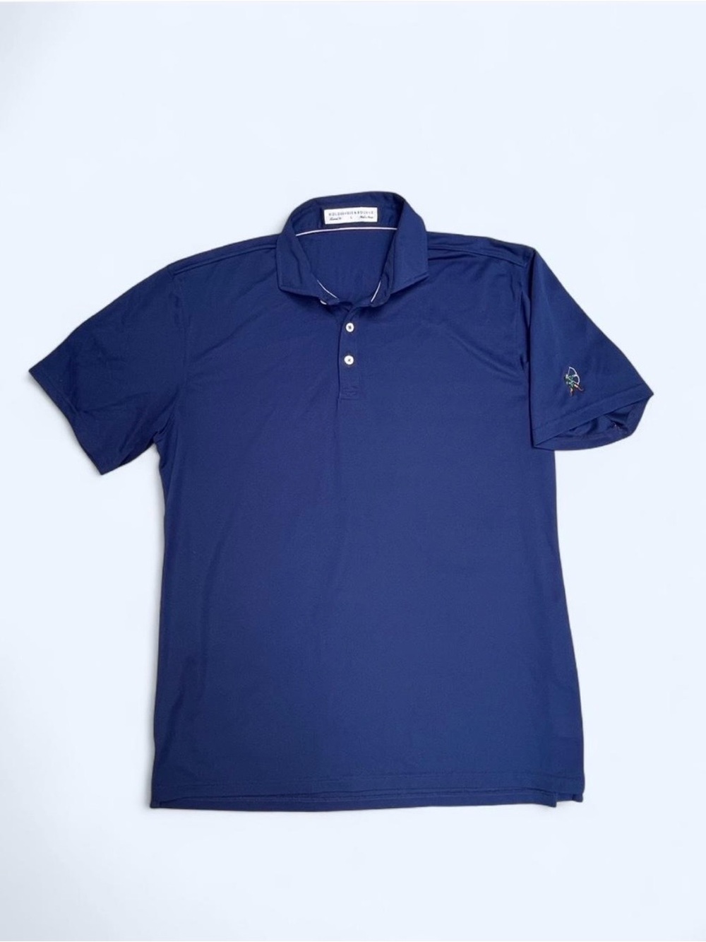 Holderness & Bourne The Macdonald Navy polo shirt Sherwood country club logo L
